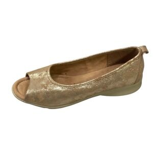 Comfortiva Women's Pratima Gold Metallic Size‎ 11 M Leather Open Toe Flat Shoes